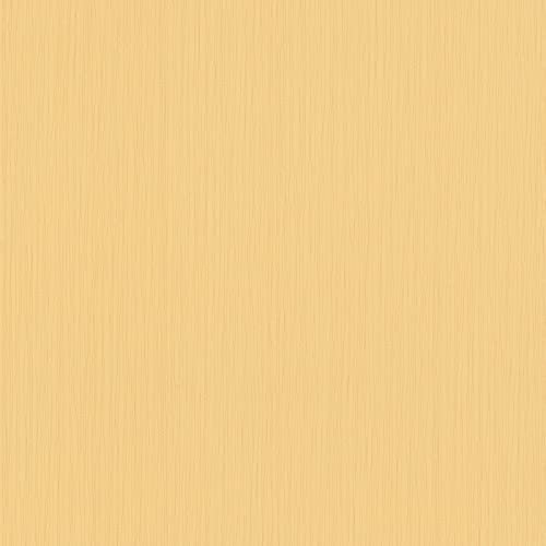 Papier peint orange avec rayures fines | Tapisserie unie idéale cuisine | Papier peint intissé uni jaune pour couloir et salon