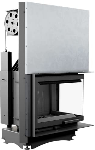 KRATKI Inserto per camino in ghisa a legna MAJA 8 kW Ø150 destro saliscendi | Ghisa nero, efficienza 80,1%, classe A. Ecodesign, BImSchV 2.; combustione efficiente; basse emissioni; calore uniforme
