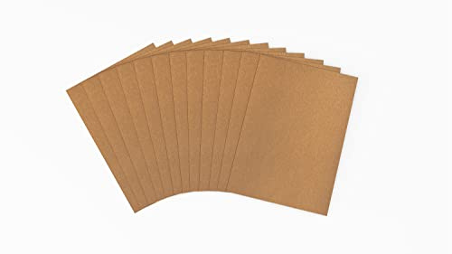 Brandalo® veganes Leder - waschbares Papier - 12 Bögen 21x30cm bei 0,55mm Dicke - Waschpapier - Lederpapier - Handmade Label gestalten - DIY zum nähen, basteln, plotten, Bedrucken - Hellbraun