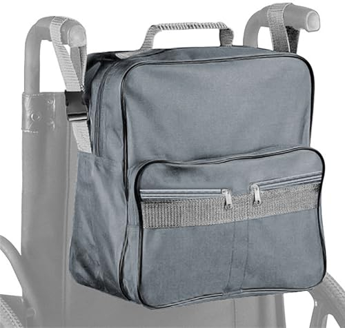 XFLYP Wheelchair Bag, Deluxe Wheelchair Backpack for Back of Chair, Back of Seat Bag for Mobility Scooters, Wheelchair Storage Accessories, Rear Backpack Pouch Water Resistant Strong(Grey)