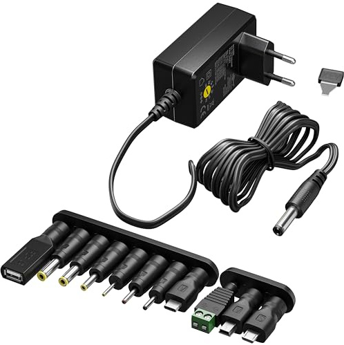 goobay Universal Netzteil 5,5 x 2,1mm DC mit 3 V - 12 V, max. 3,6 W / 1,2 A und 6 weiteren Adaptern