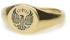 ANEMONE JEWELRY 14k Gold Stammes-Adler Siegelring - Benutzerdefinierte Gravur Adler Ring - Unisex Ring