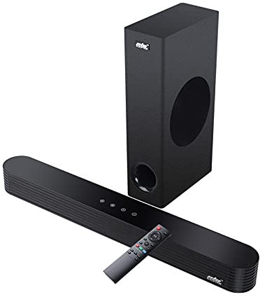 Sistema Audio Home Theater 120W 2.1 Soundbar TV Barra Audio Altoparlante Bluetooth con Supporto per subwoofer Ottico