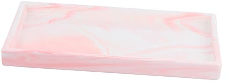 VALICLUD Bandeja Rectangular De Cerámica Con Diseño Nórdico De Mármol Rosa Resistente Al Calor y Escarcha Para Joyería y Almacenamiento Decorativo Hogar Baño y Tocador