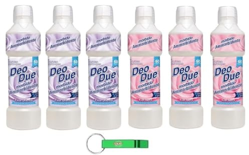 Pack de test DEO DUE Ammorbidente Concentrato Fleur orientale + rose Fiori - Assouplissant concentré idéal pour tous les vêtements - 50 lavages 6 x 1 litre + porte-clés Beni Culinari