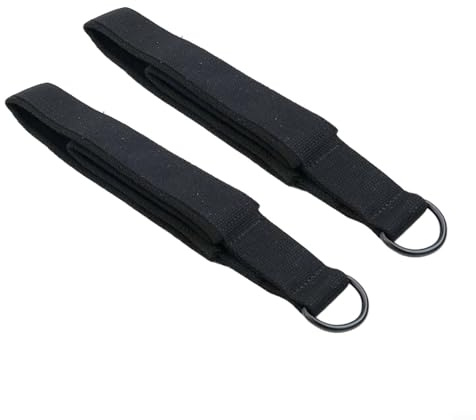 Juego de 2 correas de pie para pilates, bandas de ejercicio reformador, equipo de entrenamiento de fitness, forro polar, negro, para gimnasio en casa, estudio, entrenamiento