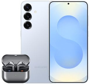 Samsung Galaxy S25+ AI Smartphone, 12GB Memory, 256GB Storage, Icy Blue and Galaxy Buds3, Grey (UK Version)