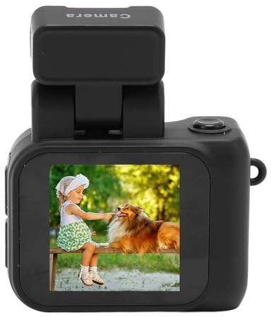 Digital Camera for Kids Beginners, 1080P HD Small Vlog Camera CCD Camera with 1.44 Inch Screen, Flip Up Flash Keychain for Travel School, Auto Loop Recording OTG Thumb Camera