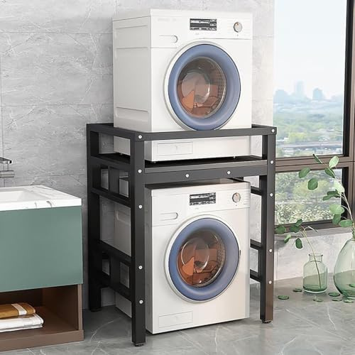 Soporte Lavadora Secadora,Armario Lavadora Secadora,Estanteria Lavadora,Armario Para Lavadora De Tambor,Mueble Lavadora Secadora Exterior,Mueble Encima Lavadora,Para Baño, Cocina(Black)