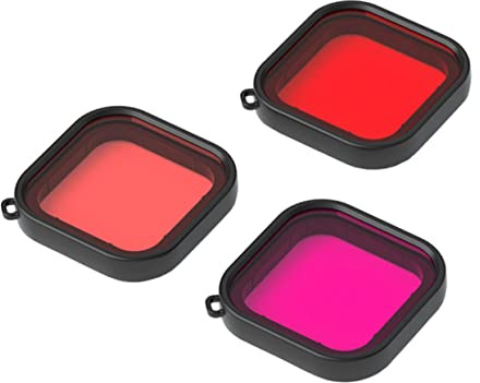 KOMBIUDA 3pcs Diving Filter Camera Lens Cover for Action Camera Housing Case Random Color