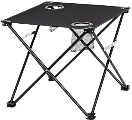 gifyym campingbord – bärbart campingbord – vikbart utomhusskrivbord med justerbar höjd | Resebräda med 2 kopphållare, lätt skrivbord utomhus för vandring, picknick, terrass,