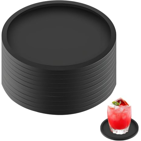 10er Set Untersetzer Gläser, Untersetzer, Glasuntersetzer, Rundes Design | Robustes Material, für Biergläser Tassen Keramik, Bar Terrasse Outdoor Party, für Haushalt Gastgeber und Dekofans