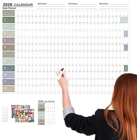2026 Jahres Wandkalender - Monatlicher Wandkalender | 12 Monate 2026 Planer Poster Gefaltet Für Zuhause Wohnzimmer Schule Büro Dekoration Freunde Schüler Lehrer 43x58 Cm
