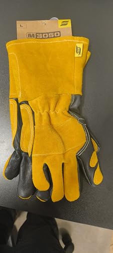 ESAB M3050 svetshandskar – värmebeständiga läderhandskar för MIG WIG MMA – hållbara med kevlar-sömmar, storlekar M/L/XL/XXL (L(9))