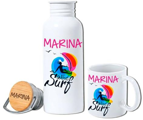 Botella Térmica Personalizada Acero Inox 700 ml Foto/Texto Tapón personaliz | Grabado a color, tapón bambú, sin BPA, conserva bebidas frías y calientes