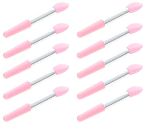 10 brochas de maquillaje para labios, sombra de ojos, de silicona, ultra, diseño compacto con mango antideslizante para mujeres que llevan alrededor de la bolsa de cosméticos