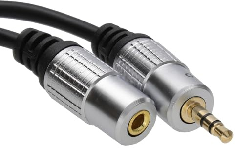 kenable PRO l'audio Métal 3,5 mm Jack Stéréo Casque d'extension Rallonge câble Plaqués Or 2 m [2 mètre/2m]