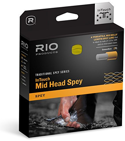 Rio Fly Fishing Fliegenschnur InTouch Mid Head Spay 9/10 F Angelschnur, grün/orange/Stroh