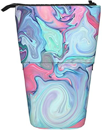 Teleskopisch Mäppchen Bunter Abstrakter Marmor Federtasche Tragbare Federmäppchen Große Kapazität Stiftetasche Für High School College Schul