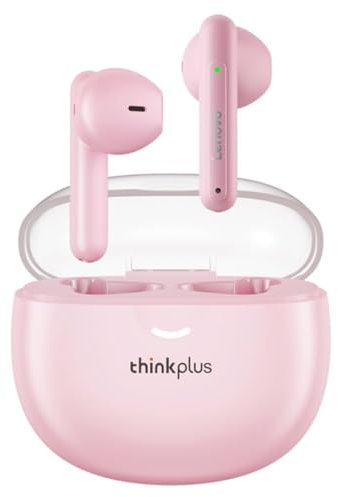 Lenovo ThinkPlus LP1 Pro Cuffie Bluetooth con microfono, cuffie senza fili Bluetooth 5.1, IPX4 impermeabile, tempo di riproduzione 25H (rosa)