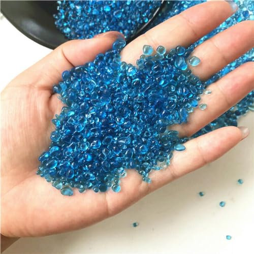 50 g 2–5 mm K5 Seeblauer Glaskies Glasurstein Stein poliert Aquarium-Probe Heilkristalle-Standard