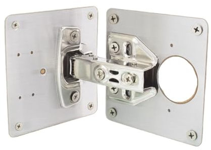 Plaque de réparation d'armoire en acier inoxydable, plaque de charnière de porte d'armoire, installation de plaque de support, réparation de charnière, artefact (Color : 1PCS 90x90mm)