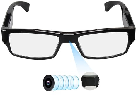 Hereta Occhiali con telecamera spia con supporto video fino a 256 GB TF Card 1080P Videocamera Occhiali Videoregistratore portatile (inclusa scheda TF da 32 GB)