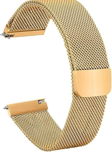 Straps Compatible with Garmin Vivoactive 5 Strap, Stainless Steel Metal Mesh Wristband Replacement Business Band for Garmin Vivoactive 5 Smartwatch Strap (Gold)