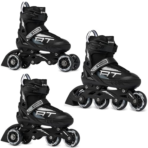 RAVEN Profession 3in1 Inlineskates Triskates Rollschuhe Inliner für Kinder und Erwachsene verstellbar