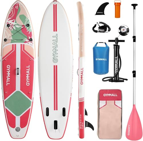 GYMMALL Stand Up Paddling Board, aufblasbares Sup Board für Erwachsene und Jugendliche aller Könnensebenen, Blow Up Paddleboards mit breiter, rutschfester Deck, Premium-Zubehör und Aufbewahrungstasche