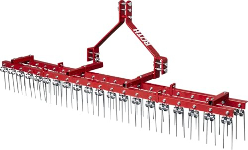 Rechen für Traktor Rasenstriegel Entmooser Hofegge 232cm Breite mit Federzinken 40 Doppelzinken mit 3-Punkt Aufnahme