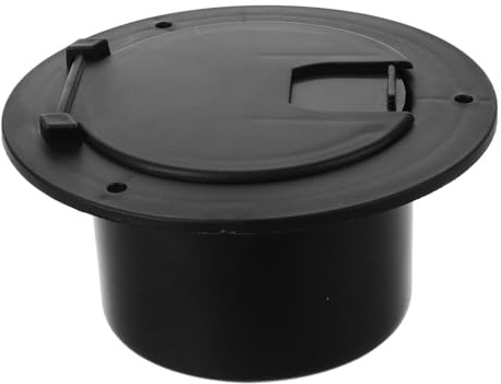 Alipis 1 PCS Kabeldurchführung Wohnmobil Wasserdicht ABS Serviceklappe Wohnwagen Schwarz Bodendurchführung Rund Kabelabdeckung Elektrokabel Luke für Wohnmobil Yacht Anhänger Boot Zubehör