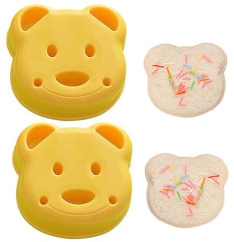 2 Pcs Sandwich Cutter Cute Bear Sandwich Cutters for Children Cute Bread Mold Portable Sandwich Press Mould Bread Cutters Perfect for Breakfast and Lunch