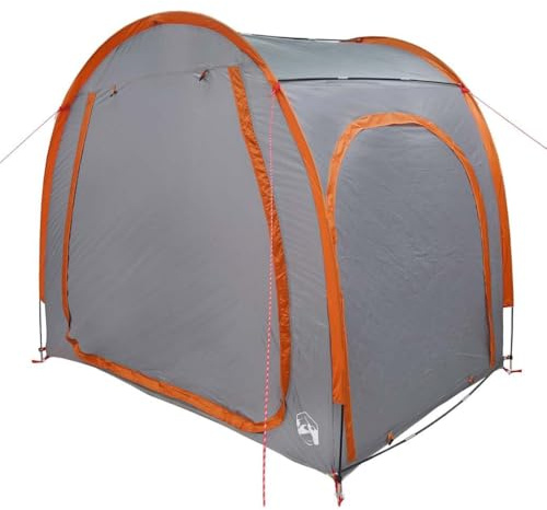 vidaXL Fahrradgarage mit Dach Grau und Orange 218 x 156 x 180 cm, Garten- und Terrassenlager, modernes wasserdichtes Zelt, Stabiler Fahrradunterstand, Leichter Aufbau, vielseitig und sicher