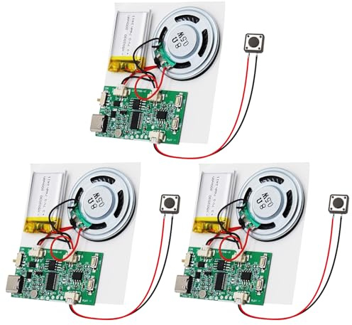 3 moduli audio USB, modulo audio MP3, modulo audio MP3, modulo audio MP3, modulo vocale, modulo di registrazione vocale con altoparlante, chip audio per carte fai da te, regali, giocattoli, fai da te