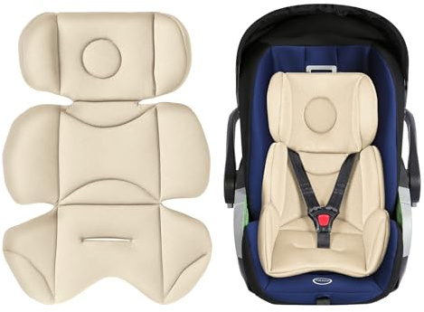 DUSHARKFUN Infant Car Seat Insert – Breathable Head Support for Newborn to Toddler 0-3 Years, Soft Non-Sticky Baby Car Seat Cushion, Universal Carseat Insert Support for Stroller, Swing & Carrier