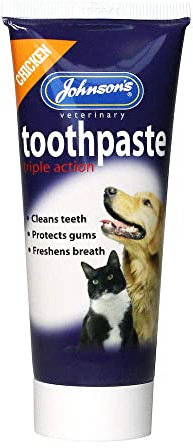 Johnsons - Dentifricio a tripla azione per cani e gatti, 50 g (confezione da 1)