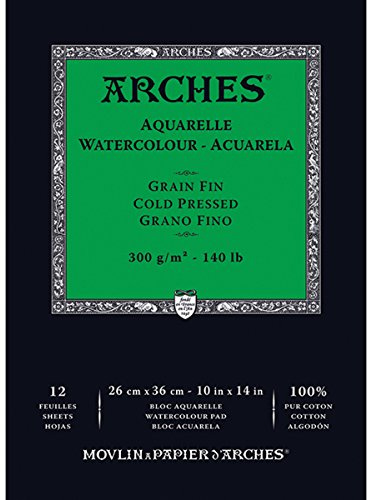 ARCHES 26 x 36 cm 300 gsm Cold Pressed Watercolour Pad