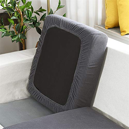 SYLC Sofa Sitzkissenbezug Stretch Sitzkissenschutz Elastischer Kissenbezüge, Husse Überzug Bezug Für Sofa Sitzkissen, rutschfest Stoff Tartan (Grau,1-Sitzer)
