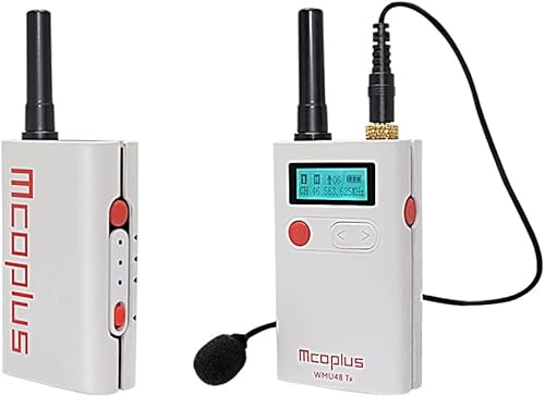 Venidice UHF-WMU48 (GA) Lavalier mikrofon trådlös, 48-kanals UHF trådlös plug-in mikrofon system, Lapel Microphone för Smartphone DSLR kamera Camcorders Interviews, 1 TX+ 1 RX