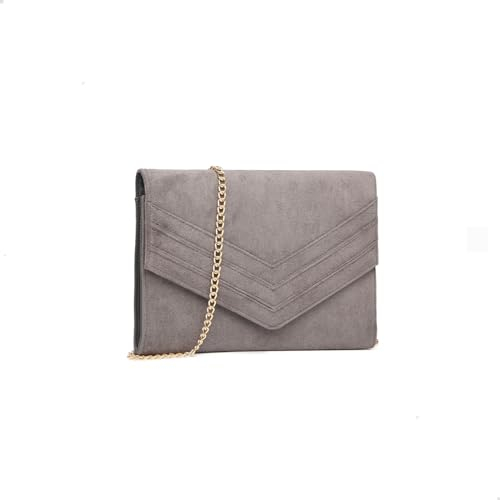 Miss Lulu Clutch Damen, Elegante Envelope Pochette, Vegan Wildleder Handtasche Klein Clutch Umschlag Crossbody Schultertasche Tasche Abendtasche