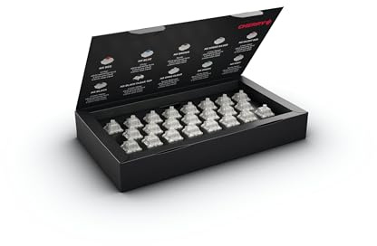 CHERRY MX RGB Ergo Clear Switch Kit, 23 Mechanische Tastatur-Schalter | Original CHERRY-Qualität, für DIY, Hot Swap, Custom oder Gaming-Keyboard, Taktiler Switch ohne Klick, Leichtgängig & Spürbar