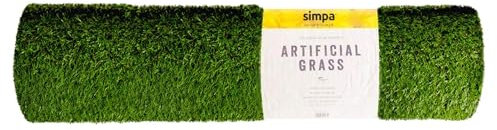 simpa Non Fade Artificial Grass Pile Roll - 4m x 1m / 13ft x 3.3ft - 15mm Pile Height - Single Roll