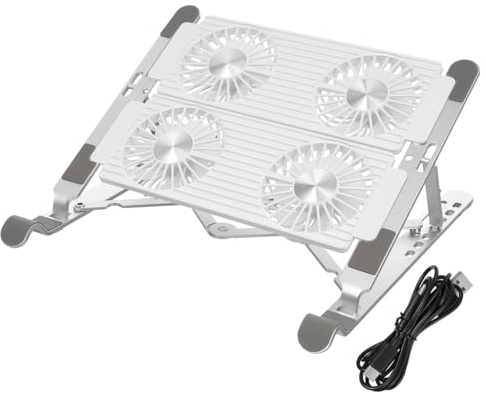Uonlytech Supporto Ventilato Per Laptop Base Di Raffreddamento Per Computer Portatile Con Ventole Multiple Struttura Stabile e Design Ergonomico Per Uso Quotidiano