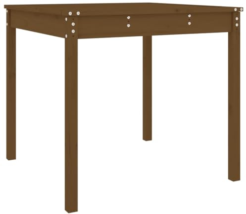 HETFTJN Kleiner Beistelltisch Balkontisch Klein Campingtisch Klein Bartisch Outdoor - Gartentisch Honigbraun 82,5x82,5x76 cm Massivholz Kiefer für Outdoor Speisesaal Garten Balkon