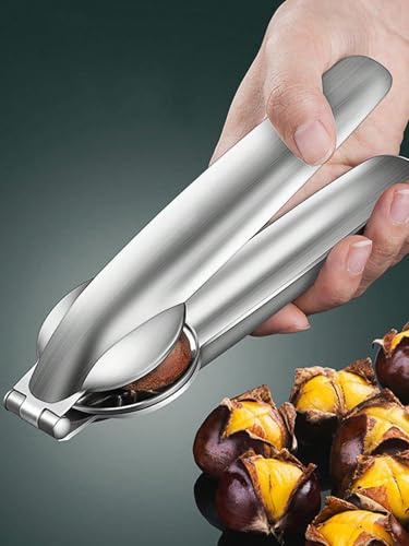 Chestnut Cutter Clip Peeler Nut Cracker Pecan Walnut Plier Opener 304 Stainless Steel Kitchen Tools with 1 Picks