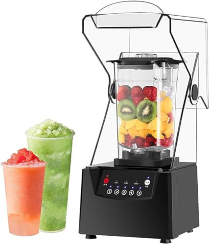 Générique Blender de Smoothie Commercial - Mixer à Support électrique 2L 2200W, 17000 TR/Min, broyeur de Glace, 5 préréglages, Conception silencieuse, pour Smoothies, Fruits et Milkshakes