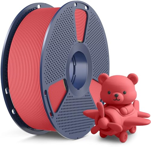 SUNLU High Speed Matte PLA Filament, Glattes mattes PLA 3D Druckerfilament, 600mm/s schneller 3D Druck trifft auf Robustheit, 1KG Spule, matte pla Kirschrot