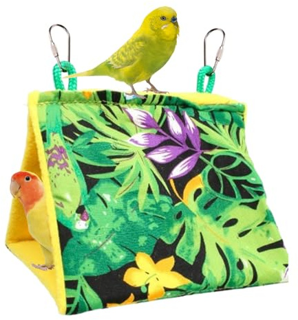 Fågelburar - Cosy Bird Hut Sömnhammock | Hett doldt tält för Finch, African Grey, Parakete, Conure, Papegoja, Macaw, Tortbirds, Cockatoo | Mjuk livsmiljö, hållbar och