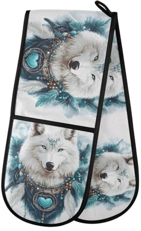 Quteprint Maniques doubles de cuisine matelassées, résistantes à la chaleur et à la chaleur, pour pâtisserie, barbecue, grillades et micro-ondes, lavables en machine avec boucle de suspension - 17,8 x